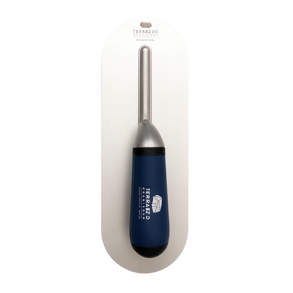 Rounded Edge INOX Pool Trowel No Black Marks Flexible Short Shank, Terrazzo Granitech Terrazzo Granitech rounded edge INOX pool trowel with flexible short shank, no black marks.