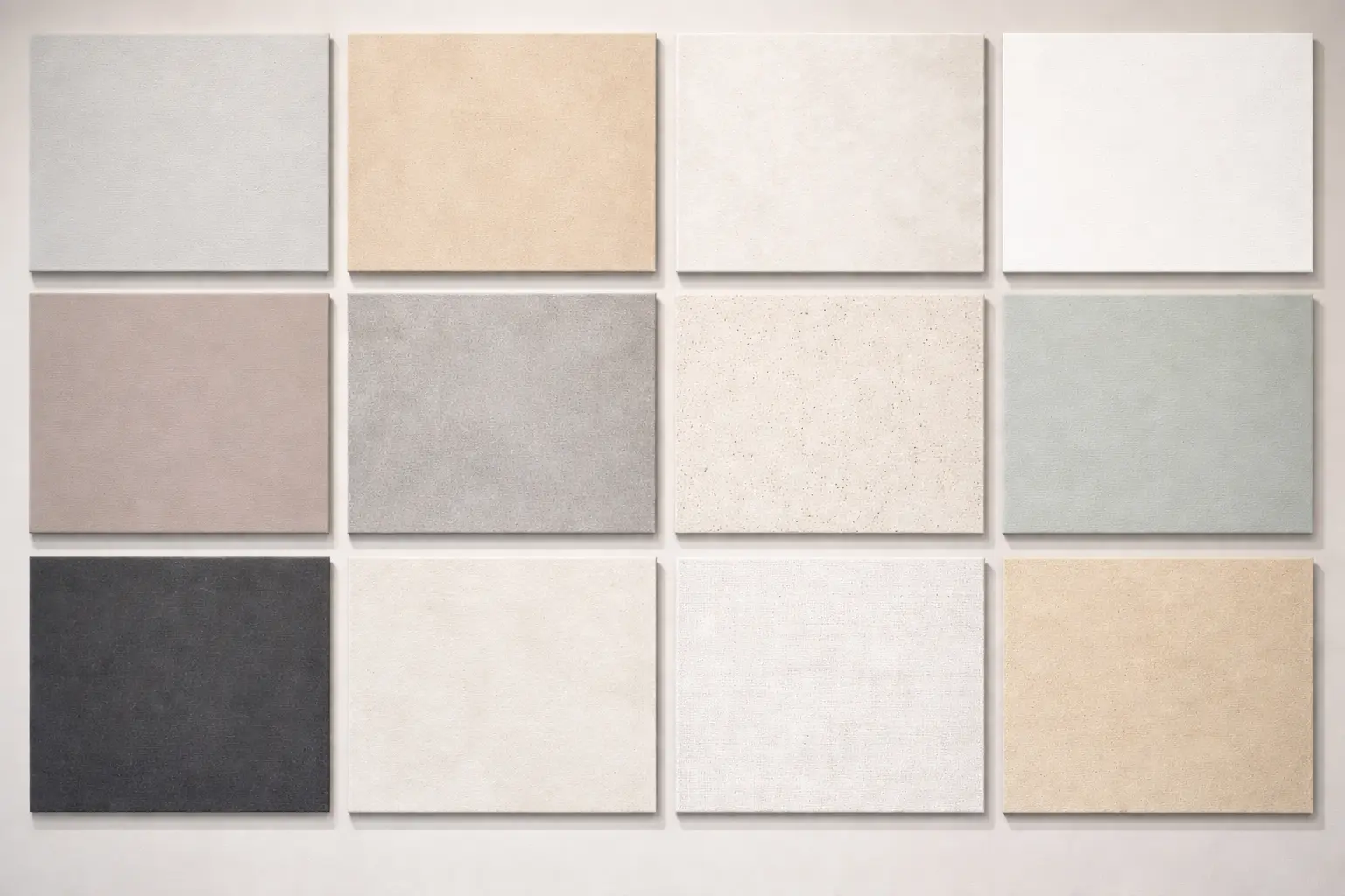 Custom Microtopping Sample Boards – Terrazzo Granitech Terrazzo Granitech custom microtopping sample boards in multiple colors, textures, and finishes.