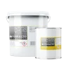 Terrazzo Granitech matte wall varnish on a microtopping plaster wall in a matte finish.