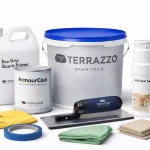 Terrazzo Granitech Medium complete kit with plaster, primer, sealer, and tools.